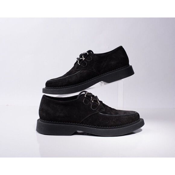 Yves Saint Laurent YSL Women Teddy Suede Creepers Lace Up Shoes Black EU 39 US 9 - Picture 1 of 9